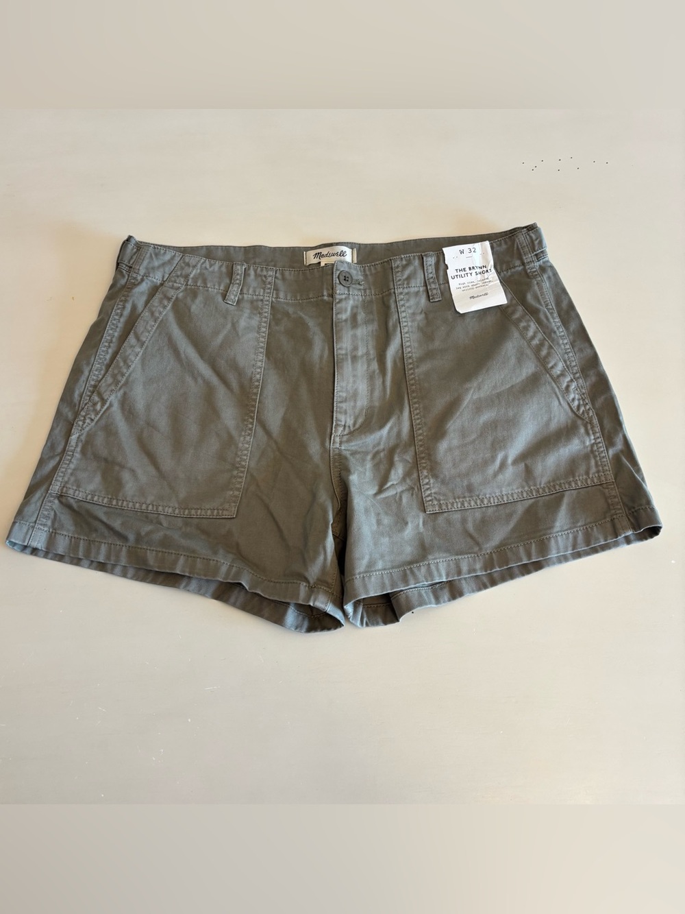 Madewell Shorts Womens 32 Olive Green The Brynn Utility Outdoor Pockets NEW